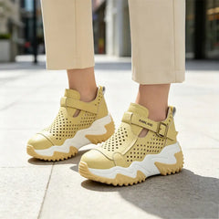 【Efect de înălțare invizibil】Pantofi casual eleganți, perforați, respirabili și confortabili