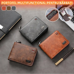 💼【100% piele naturală premium】Portofel elegant cu protecție anti-RFID (anti-scanare)