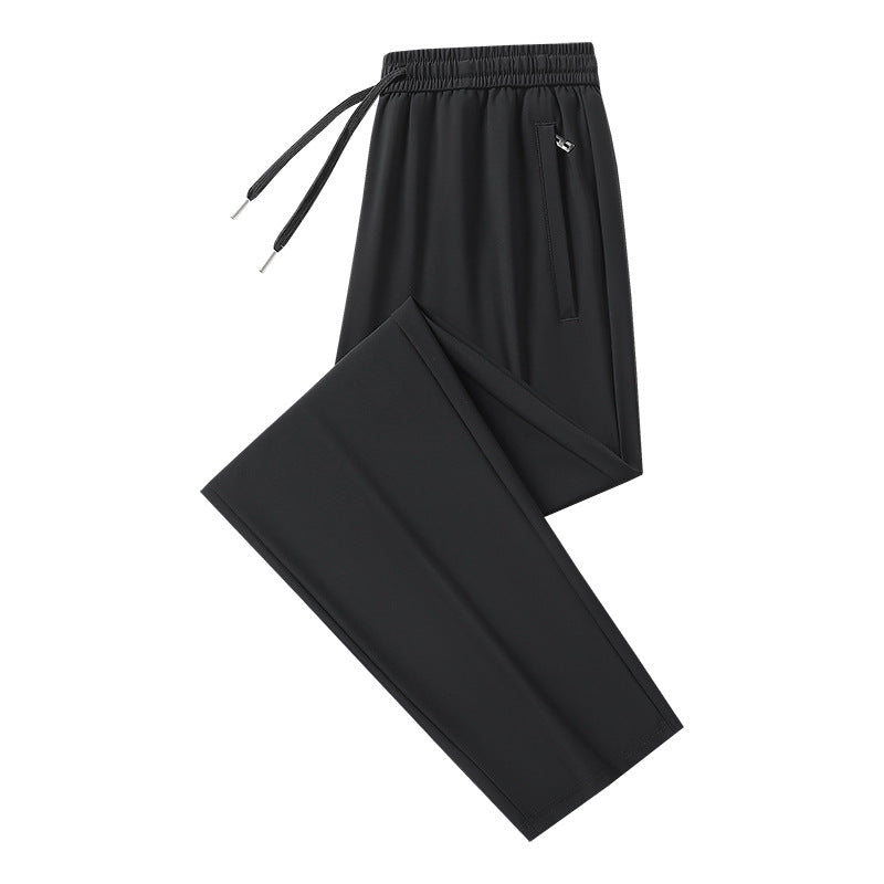 💪【M-6XL】❄️ Pantaloni casual din mătase rece cu elasticitate ridicată – comozi, răcoroși și perfecți pentru mărimi mari