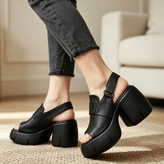 Sandale Moderne cu Platformă și Toc Gros – Stil Minimalist, Stabilitate Maximă și Confort Zilnic! 👡✨