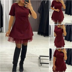 🍂Un best-seller care primește numai complimente｜Rochie în stil franțuzesc, cu talie accentuată și tul inserat, subțiază silueta și denotă eleganță🍂