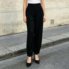 Pantaloni de Vară Subțiri cu Talie Înaltă pentru Femei – Croială Lejeră Anti-Strângere, Material Fluid cu Cădere Elegantă, Stil Harem