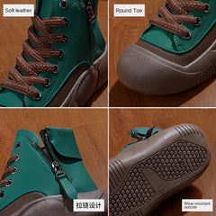 👢✨【35-40】2024 noi cizme din piele cu talpă groasă, la modă pentru toamnă