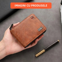 💼【100% piele naturală premium】Portofel elegant cu protecție anti-RFID (anti-scanare)