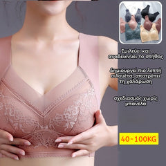 🔥 Cumpără 2 și primești 2 gratuit 🏆 Sutien confortabil din dantelă, fără cusături【Potrivit pentru 40-110 kg】