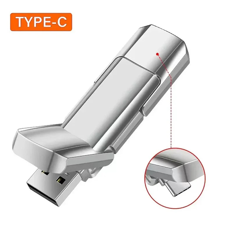 Stick Memorie USB 16TB Tip-C Dual Interface, Memorie Flash Drive din Metal de Mare Viteză, Compatibil cu Telefon și PC, Design Stil Mașină Sport