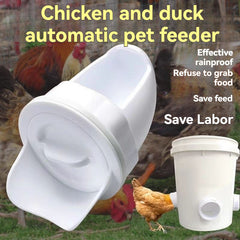 🐓 Hrănitor automat pentru pui, rață și gâscă【5 alimentatoare + Perforator】