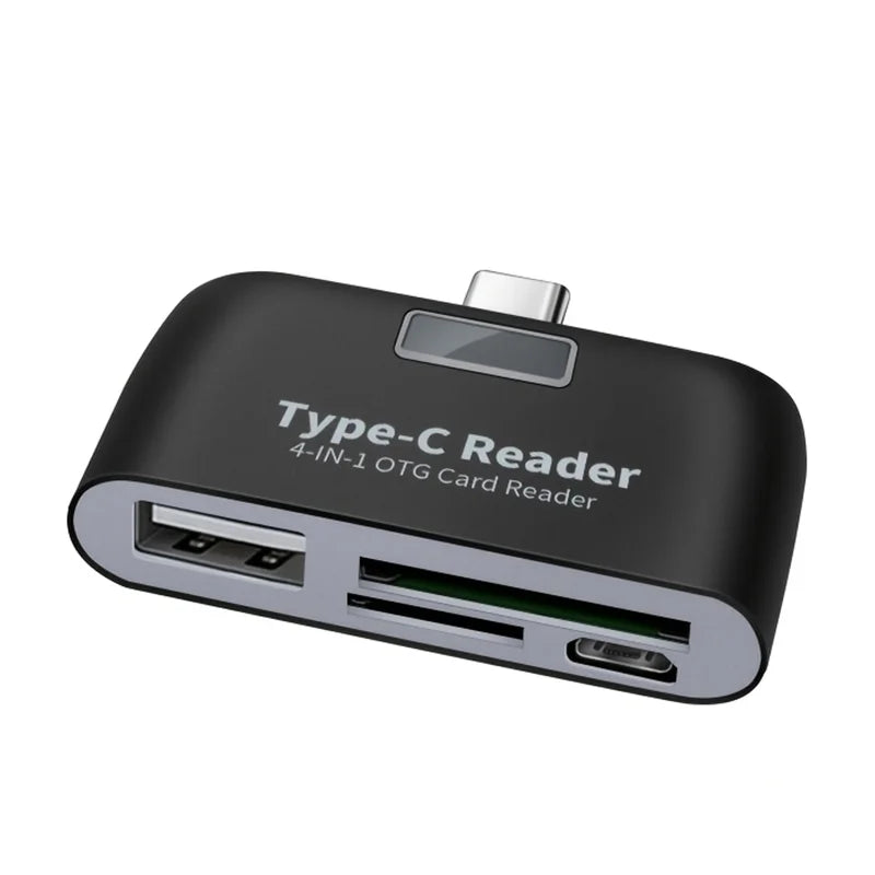 Cititor de carduri multifuncțional 4 în 1 — compatibil atât cu Type-C, cât și cu sistemele Apple 🍎⚡