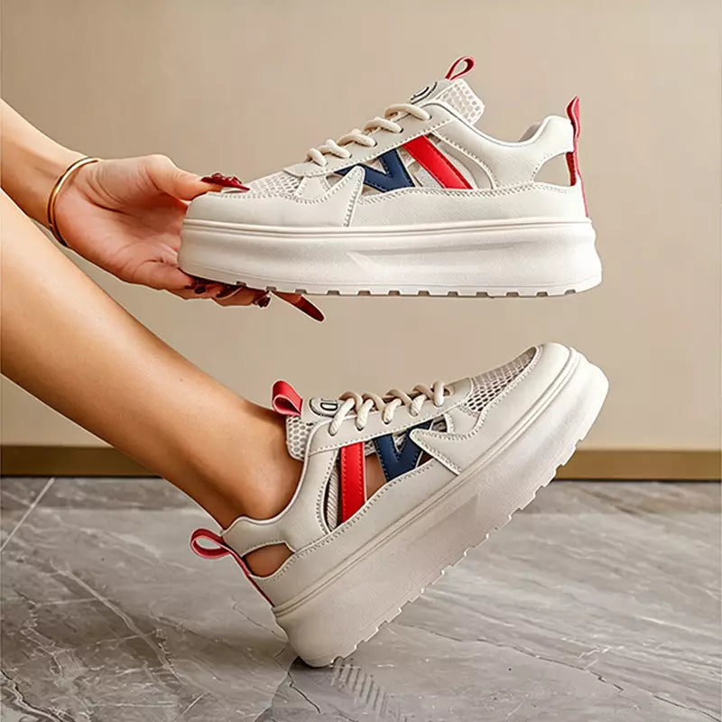 【Înălțare cu 5 cm】pantofi casual cu talpă groasă și plasă perforată respirabilă