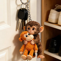 🎁Cumpără 1, primești 1 gratuit🐵💕Breloc 3D Maimuță Îmbrățișată
