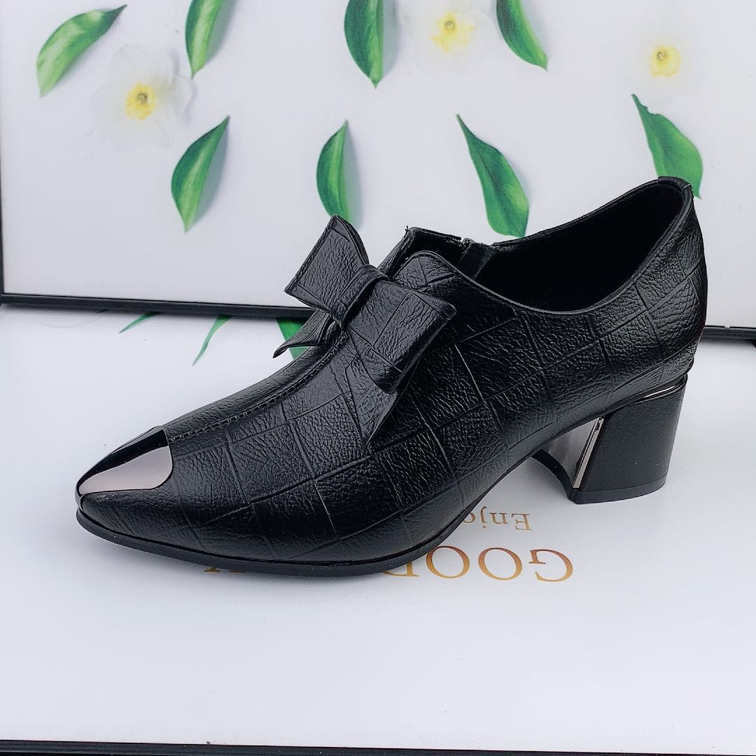 🔥【Premiat】Pantofi din piele naturală, stil retro britanic, cu toc
