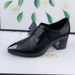 🔥【Premiat】Pantofi din piele naturală, stil retro britanic, cu toc