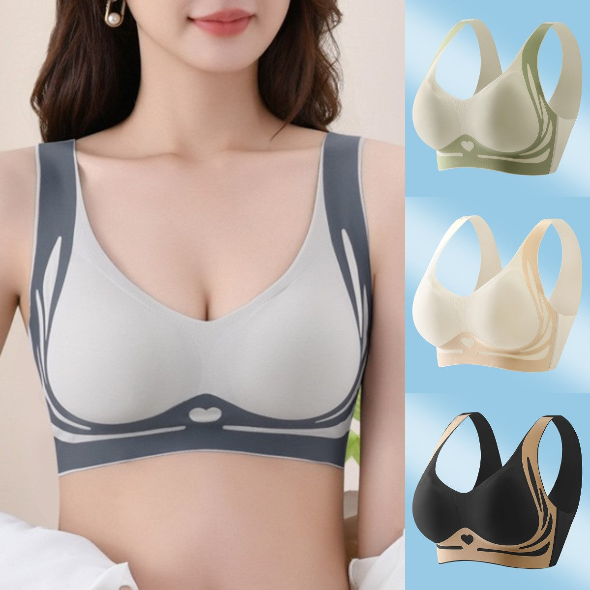 【Pachet de 4】Sutien pentru femei fără sârmă, dintr-o bucată❤️【40-85KG】