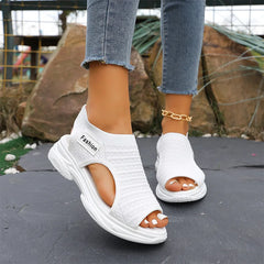 ⚪⚫【Talpă ultra moale】Sandale moderne și confortabile cu material flyknit și talpă groasă