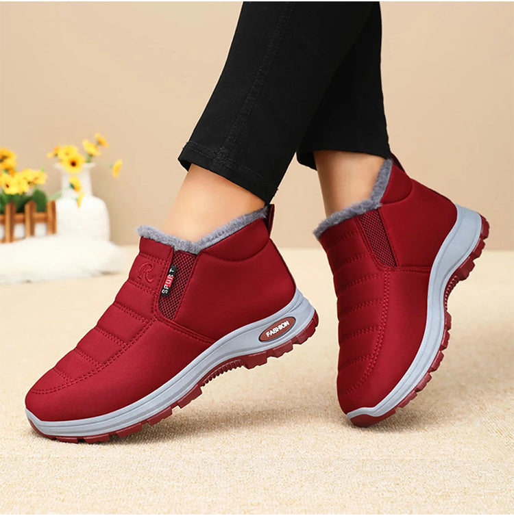 👢【Nou Sosit】Cizme casual de damă din bumbac, căptușite cu lână și cu talpă groasă