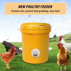 🐓 Hrănitor automat pentru pui, rață și gâscă【5 alimentatoare + Perforator】