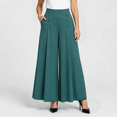 【M-5XL】Pantaloni eleganți, plisați, cu talie înaltă și croială largă, pentru femei