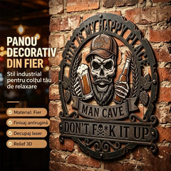 🍻💀Placă Metalică Decorativă de Perete - Stil Industrial/Retro “Man Cave”
