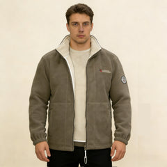 Ανδρικό παλτό από χοντρό μάλλινο fleece, ζεστό και άνετο