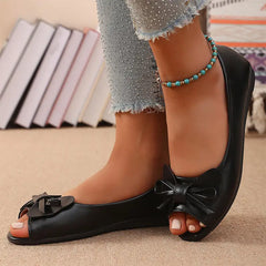 Balerini Peep-Toe din Piele: Relaxare Anatomică și Confort, Mărimi 35-43 ✨