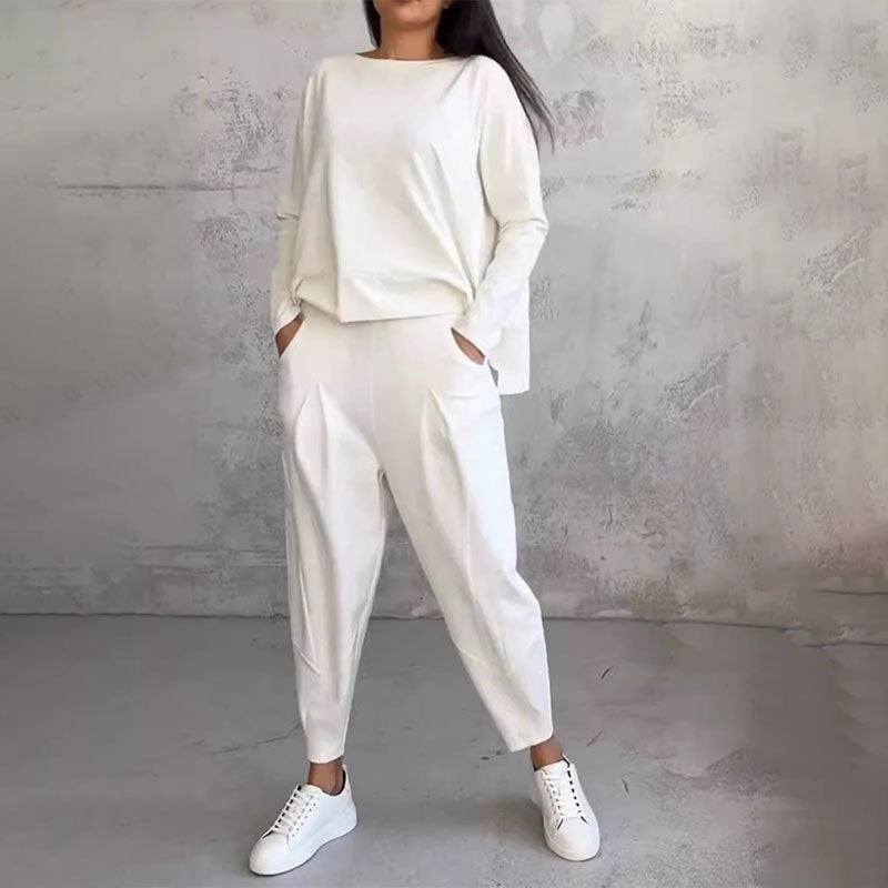 💃【Cel mai bine vândut produs din magazin】💖 Set 100% Bumbac Simplu, este potrivit atât pentru stat în casă, cât și pentru ieșit.