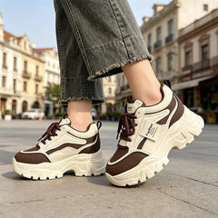 👟【Înălțare 5 cm pentru efect de picioare lungi】Pantofi casual moderni cu talpă groasă și design în culori contrastante