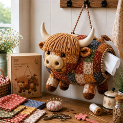 🧵Cutie pentru șervețele cu animale din patchwork în stil retro
