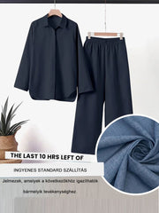 🔥【S-5XL】Costum casual uni cu pantaloni largi