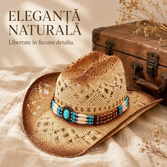 🤠 Fii o emblemă a stilului retro! Pălărie de cowboy din paie croșetate, elegantă și protecție solară! ✨🌵