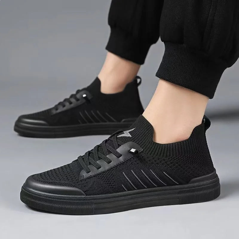 👟【Material respirabil nou îmbunătățit】Pantofi casual bărbătești din material tricotat flyknit – ușori, comozi și ultra respirabili