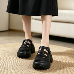 ✨Sandale cu Platformă Damă Tip Sneakers: Talpă Moale Anti-Oboseală, Amortizare și Suport pentru Arcul Piciorului, Respirabile și Ușoare