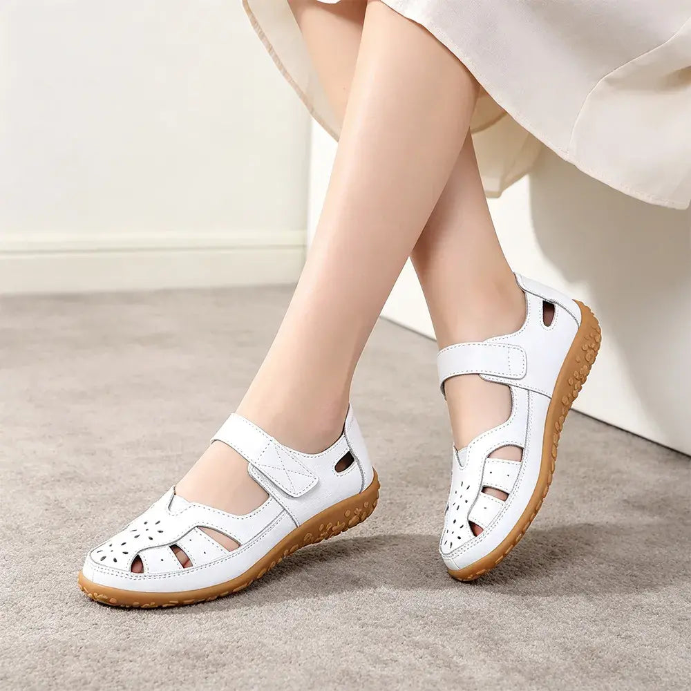 🥿Sandale retro casual cu design perforat, respirabile și cu talpă moale și confortabilă