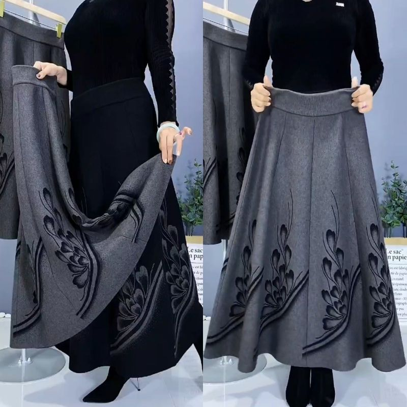 👗🎀【S-3XL】Φούστα Midi από Μάλλινη Μόδα Φθινοπώρου/Χειμώνα, Κομψή και Ευέλικτη