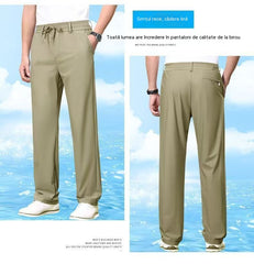【cumpără 1 și primești 1 gratuit】Pantaloni elastici de vară pentru bărbați, din mătase glacială