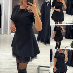 🍂Un best-seller care primește numai complimente｜Rochie în stil franțuzesc, cu talie accentuată și tul inserat, subțiază silueta și denotă eleganță🍂