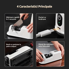 🔪⚡【Transformă lamele tocite în lame ascuțite】Ascuțitor electric complet automat pentru cuțite
