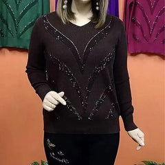 🔥【Reduceri uriașe】Bluză casual cu mânecă lungă, elasticitate ridicată și efect de subțiere,Cu un luciu subtil