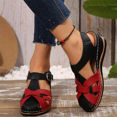 ✨Sandale Ortopedice din Piele pentru Femei | Pantofi de Vară cu Talpă Moale, Model Împletit Retro, Anti-Alunecare și Calmare Dureri de Picioare