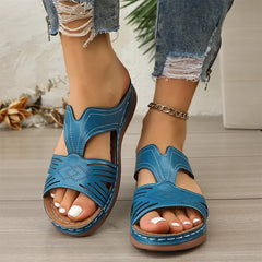 👡 Papuci din Piele Naturală cu Suport Anatomic – Eleganță Retro, Talpă Anti-Oboseală și Mărimi Mari 36-43! ☀️✨
