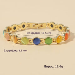 🌈Cumpărați 1 Obțineți 1 Gratuit✨Brățară elegantă cu ochi de pisică placată cu aur de 18K