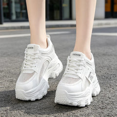 👟[+8 cm înălțare] Pantofi sport casual din plasă respirabilă