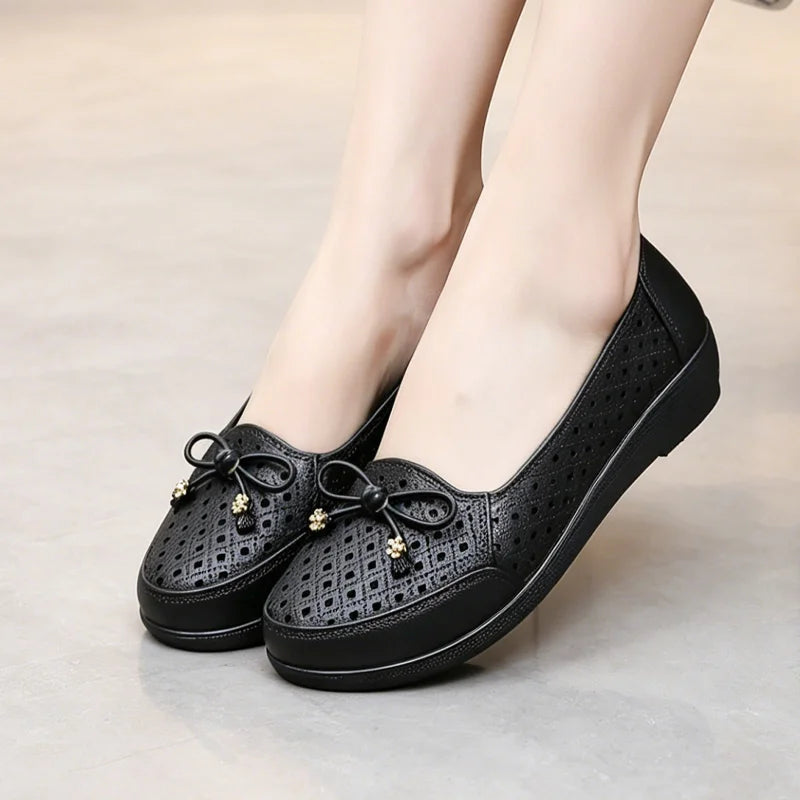 🥿 Pantofi Casual de Vară din Piele Naturală – Decupaje Respirabile, Talpă Ultra-Moale și Confort Maxim pentru Mame! 🌸