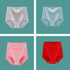 🩲【4 bucăți】【45-90kg】 💟 Lenjerie antibacteriană cu talie înaltă din bumbac pur, care nu lasă urme.