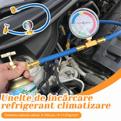 Furtun de Încărcare Freon R134a cu Manometru – Încarcă singur aerul condiționat al mașinii în 5 minute și economisește banii de service!