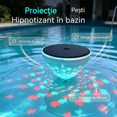 ☀️🐠 Lampă solară plutitoare pentru piscină cu proiecție de pești💡💦