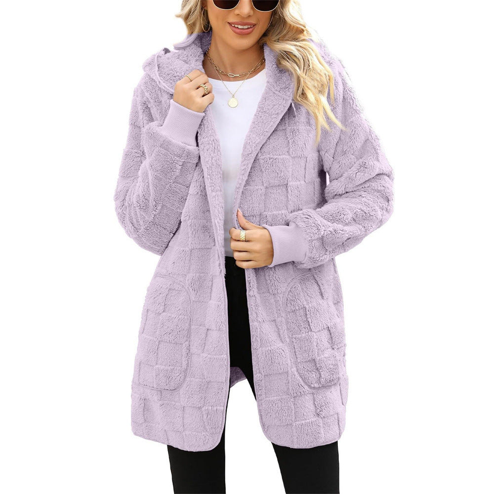 ☃️Reducere limitată de 39%❄️[S-5XL]🌸Noutate pentru sezonul de iarnă: jachetă casual din fleece în carouri pentru femei