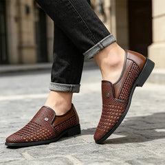 👞 pantofi bărbătești din piele naturală, perforați și respirabili