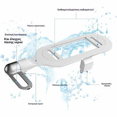 🚽💦【Adio hârtiei igienice pentru totdeauna! 🚽💦】Vas de toaletă cu bideu fără electricitate și duză dublă, spălător de toaletă cu bideu, bideu igienic cu autocurățare.