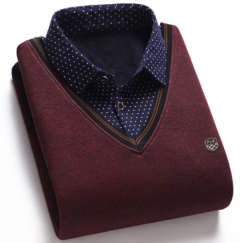🔥👔【Cel mai popular produs al acestui sezon】Pulover fleece pentru bărbați, gros și călduros