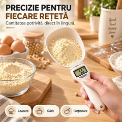 ✨ Cântar Digital de Bucătărie Tip Lingură (Interval: 1g-800g) 🥣 | 🍼 Ideal pentru Mâncarea Bebeluşilor & Patiserie · Cap Detașabil · Baterie Inclusă
